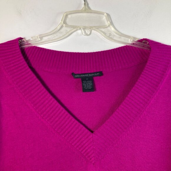 Katherine Barclay Cashmere Blend Sweater Magenta Pink 3X - Picture 4 of 7